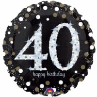 Loftus International A3-2130 18 in. Sparkling Birthday 40 Holographic Balloon Perspective: Main