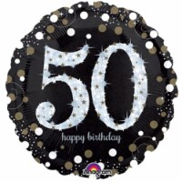 Loftus International A3-2131 18 in. Sparkling Birthday 50 Holographic Balloon Perspective: Main
