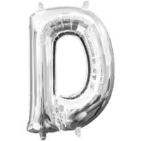 Amscan Air‑Filled Letter D Balloon - Silver Perspective: Main
