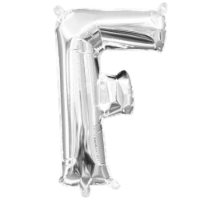 Amscan Air‑Filled Letter F Balloon - Silver Perspective: Main