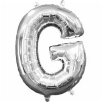 Amscan 3302330 Air‑Filled Letter G Balloon - Silver Perspective: Main