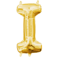 Amscan 3302930 Air‑Filled Letter I Balloon - Gold Perspective: Main