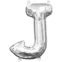 Amscan Air-Filled Letter J Balloon - Silver Perspective: Main
