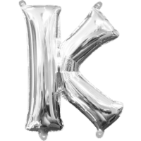 Anagram 78476 16 in. Letter K Silver Supershape Foil Balloon Perspective: Main
