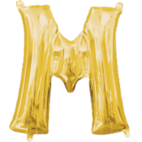 Amscan Air‑Filled Letter M Balloon - Gold Perspective: Main