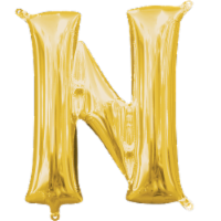 Amscan 3303930 Air‑Filled Letter N Balloon - Gold Perspective: Main