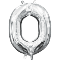 Amscan Air‑Filled Letter O Balloon - Silver Perspective: Main