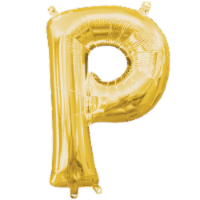 Amscan 3304330 Air‑Filled Letter P Balloon - Gold Perspective: Main