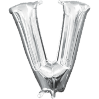 Anagram 78501 16 in. Letter V Silver Supershape Foil Balloon Perspective: Main