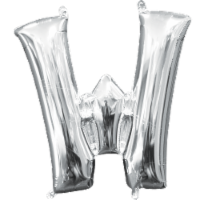 Amscan Air-Filled Letter W Balloon - Silver Perspective: Main