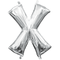 Anagram 78505 16 in. Letter X Silver Supershape Foil Balloon Perspective: Main