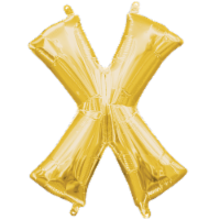 Amscan 3305930 Air‑Filled Letter X Balloon - Gold Perspective: Main