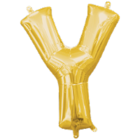 Amscan Air‑Filled Letter Y Balloon - Gold Perspective: Main