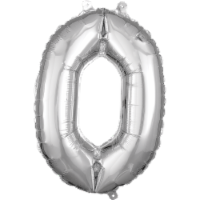 amscan Air-Filled Silver 0 Number Balloon Perspective: Main
