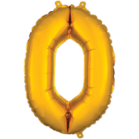 Amscan Air‑Filled Letter 0 Balloons - Gold Perspective: Main