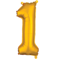 Amscan Air‑Filled Letter 1 Balloons - Gold Perspective: Main