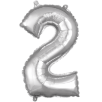 Amscan Balloon Air-Filled Number 2 - Silver Perspective: Main