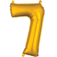 Amscan 3308930 Air‑Filled Number 7 Balloons - Gold Perspective: Main