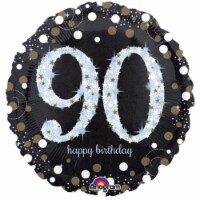 Loftus International A3-3743 18 in. Sparkling Birthday 90 Holographic Party Balloon Perspective: Main