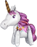 DecoPac Standing Magical Unicorn Inflatable Decoration - White/Purple Perspective: Main
