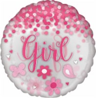 Anagram 28  Confetti Baby Girl Foil Balloon, Multicolor
