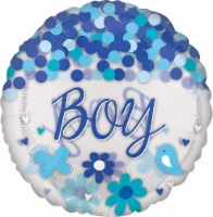 Anagram 28  Confetti Baby Boy Foil Balloon, Multicolor