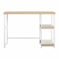 RealRooms Kimberly Desk with Reversible Shelves, Blonde Oak