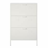 REALROOMS Shadwick 2 Door Tall Metal Locker Style Storage Cabinet-Mesh  Metal Doors, Soft White