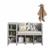Jocelyn Toy Storage Bench and Coat Rack, Dove Gray
