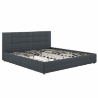 DHP Ryan Tufted King Storage Platform Bed in Blue