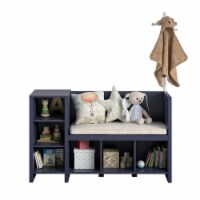 Jocelyn Toy Storage Bench and Coat Rack, Navy