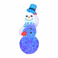 7ft Inflatable Swirling Lights Snowman with Tipping Hat Perspective: Main