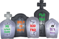 Gemmy Airblown Halloween Tombstones Inflatable Scene - Gray Perspective: Main