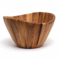 Lipper International 1174-2 Acacia Large Wave Bowl with Servers