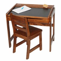 Lipper International 554WN Childs Desk with Chalkboard Top Chair Walnut 1 QFC