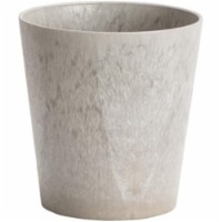 Novelty Metallic Resin Cache Flower Pot Round Planter, Zinc Colored, 6
