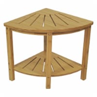 Bamboo Spa Style Corner Shower Seat With Shelf