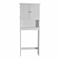 Contemporary Country Louvered Doors Space Saver, White