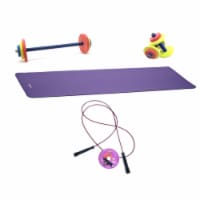 Fun and Fitness for Kids Complete Fitness Set,Dumbbells, Barbell Set, Adjustable Jump Rope
