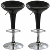 AmeriHome Modern Sleek Black Bar Stool - 2 Piece