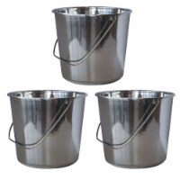 AmeriHome SSB237SET Stainless Steel Bucket Set, Medium - 3 Piece Perspective: Main
