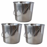 AmeriHome Large Stainless Steel Bucket Set – 3 Piece Perspective: Main