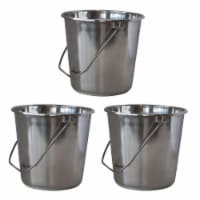 AmeriHome SSB528SET Stainless Steel Bucket Set, Extra Large - 3 Piece