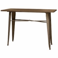 AmeriHome Loft Rustic Gunmetal Counter Height Metal Dining Table with Wood Top