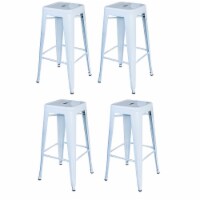 AmeriHome Loft White 30 in. Metal Bar Stool 4 Piece