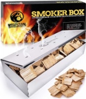 MOUNTAIN GRILLERS Smoker Box for BBQ Grilling - Hinged Lid, Polished Steel
