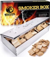 MOUNTAIN GRILLERS Smoker Box for BBQ Grilling - Hinged Lid, Polished Steel
