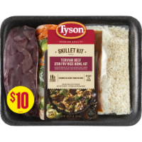 Tyson® Teriyaki Style Beef Stir Fry Skillet Kit with Rice Vegetables & Sauce Packet Perspective: Main