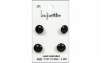 LaPetite Buttons 7/16" Shank Black 4pc