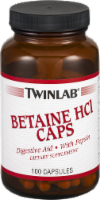 Twinlab Betaine HCL Caps Digestive Aid with Pepsin Capsules Perspective: Main